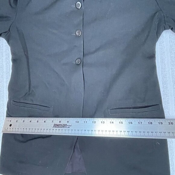 Diana Slavin Womens Pure Wool Single-Breasted Coat Blazer Jacket Black Medium - Picture 8 of 8